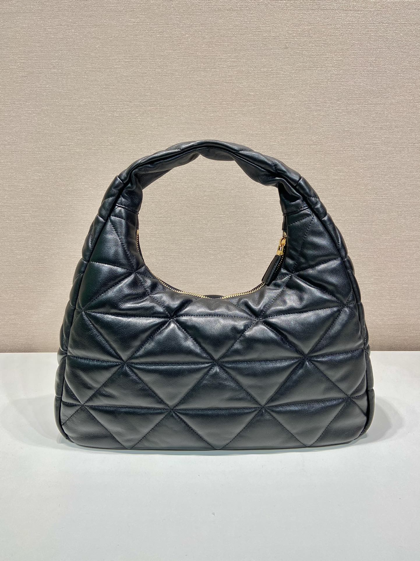 Pra*a large topstitched nappa-leather bag