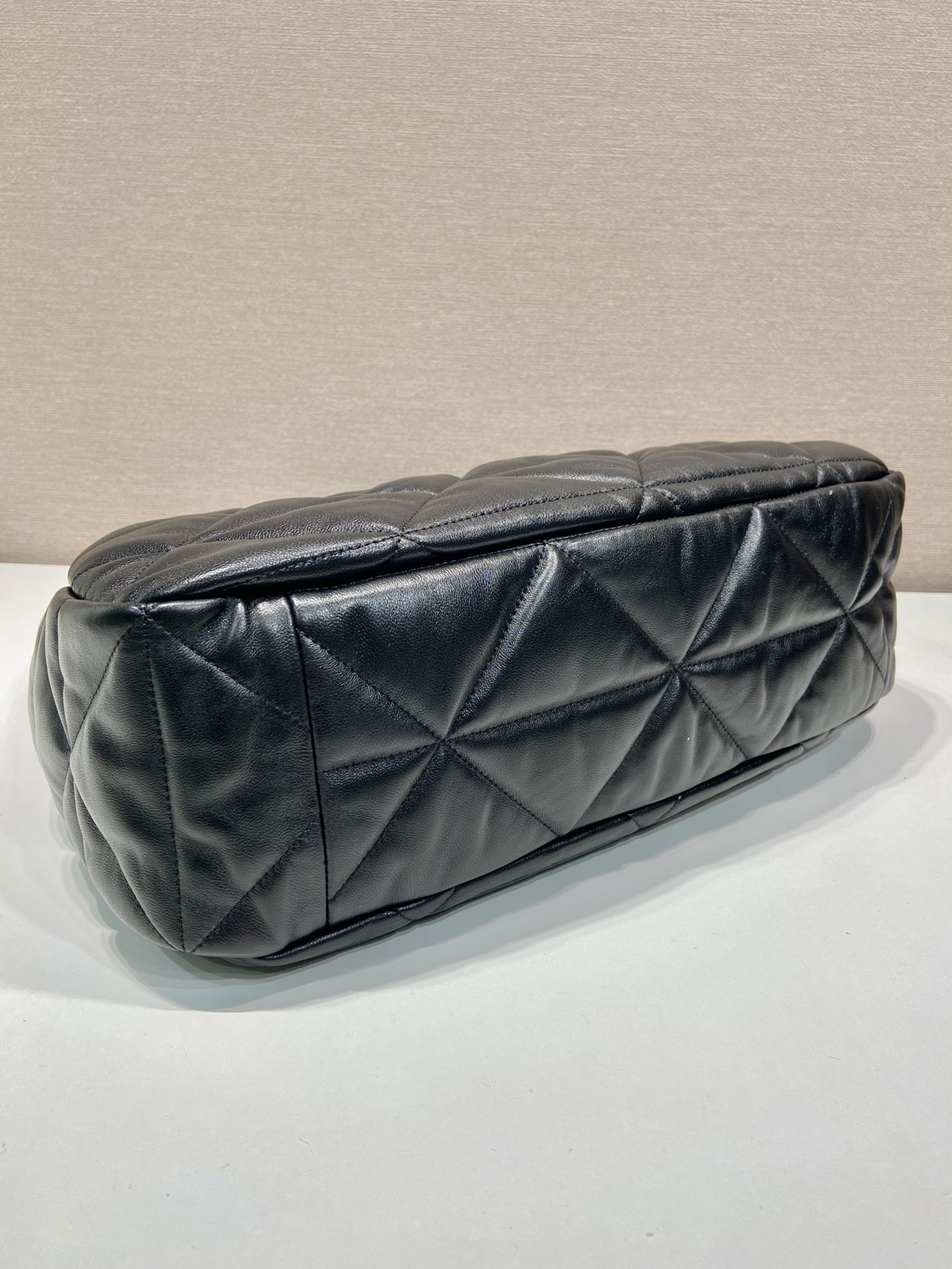 Pra*a large topstitched nappa-leather bag