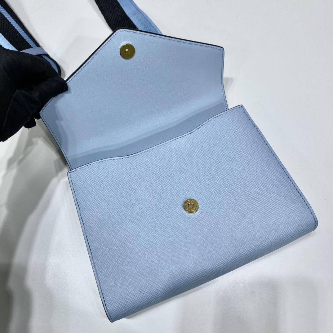 Pra*a monochrome saffiano and leather bag