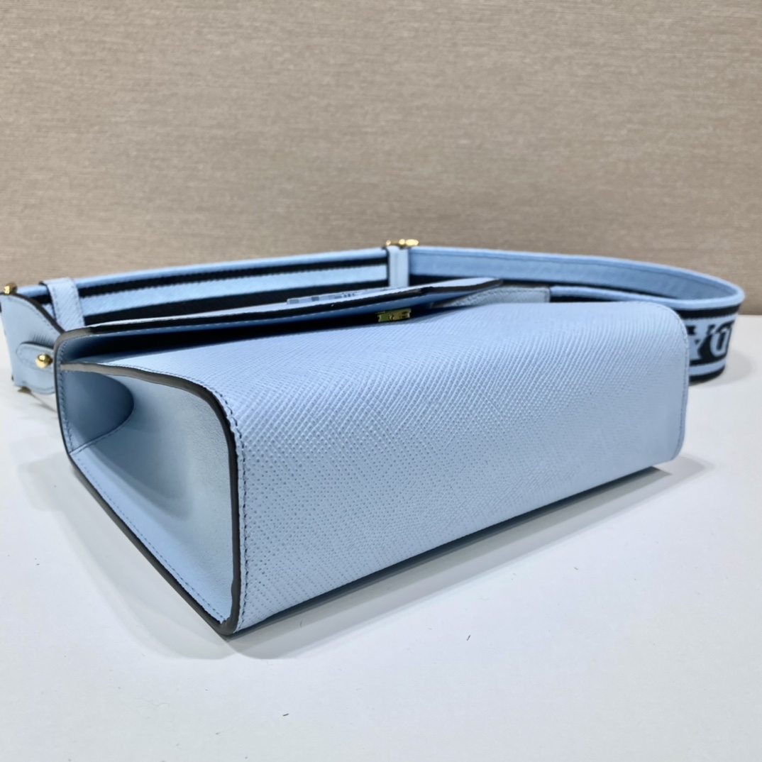 Pra*a monochrome saffiano and leather bag