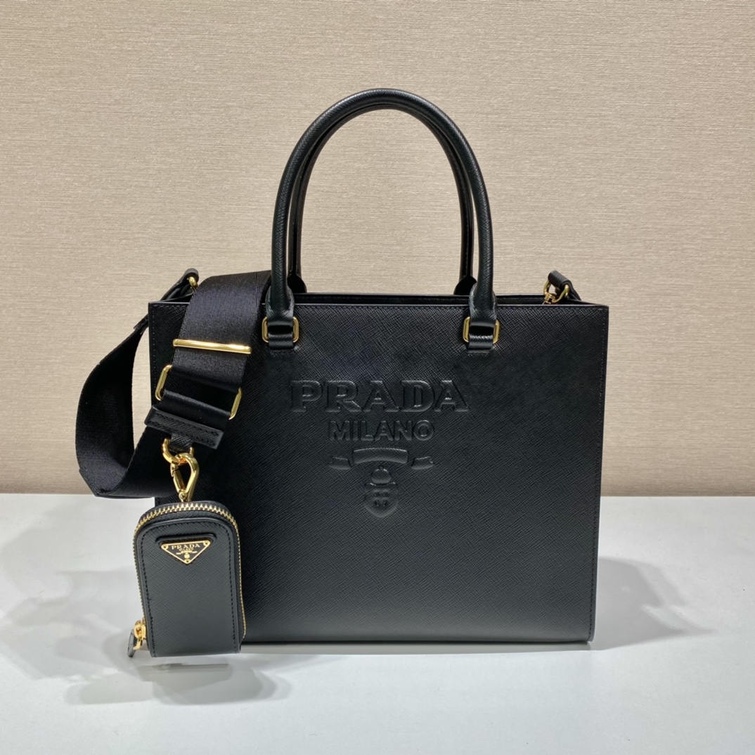 Pra*a medium saffiano leather handbag