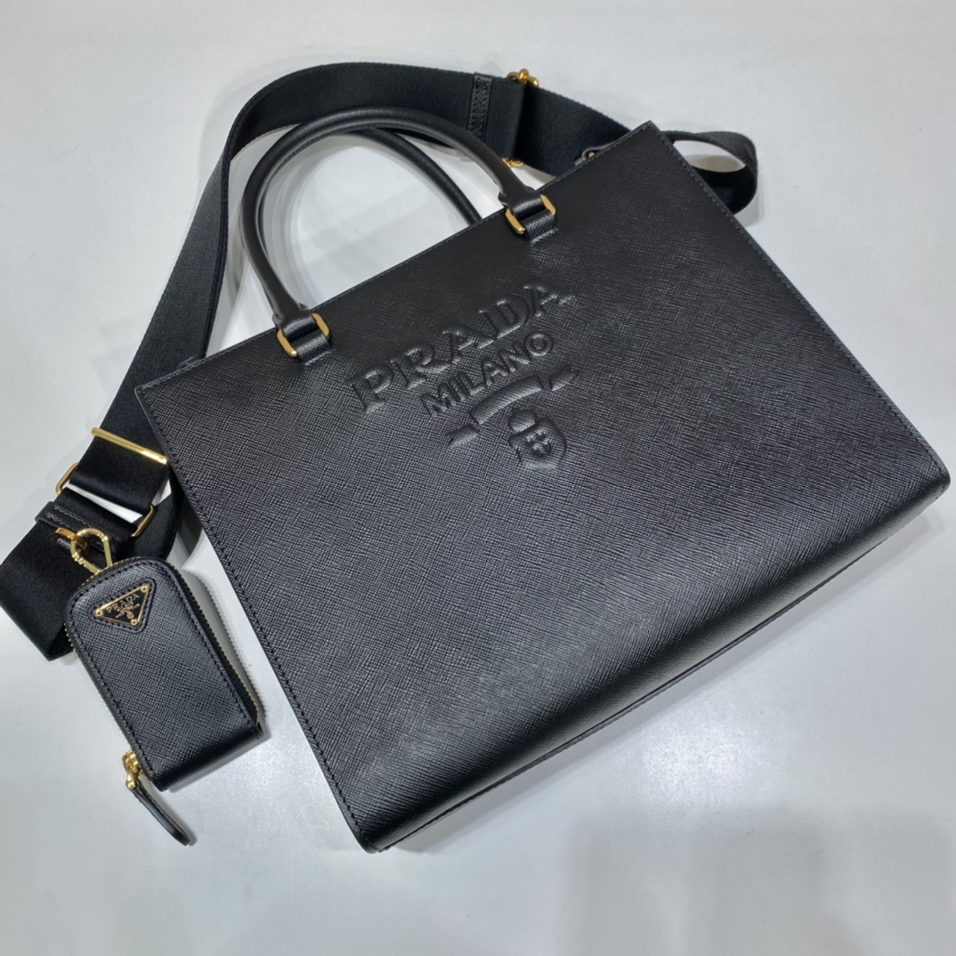 Pra*a medium saffiano leather handbag