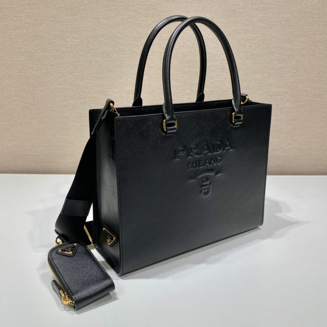 Pra*a medium saffiano leather handbag