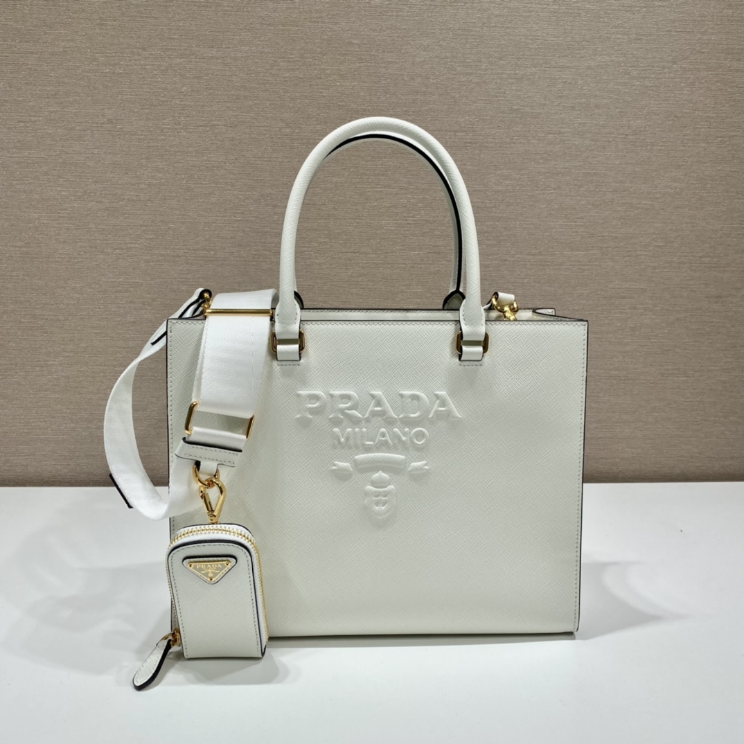 Pra*a medium saffiano leather handbag