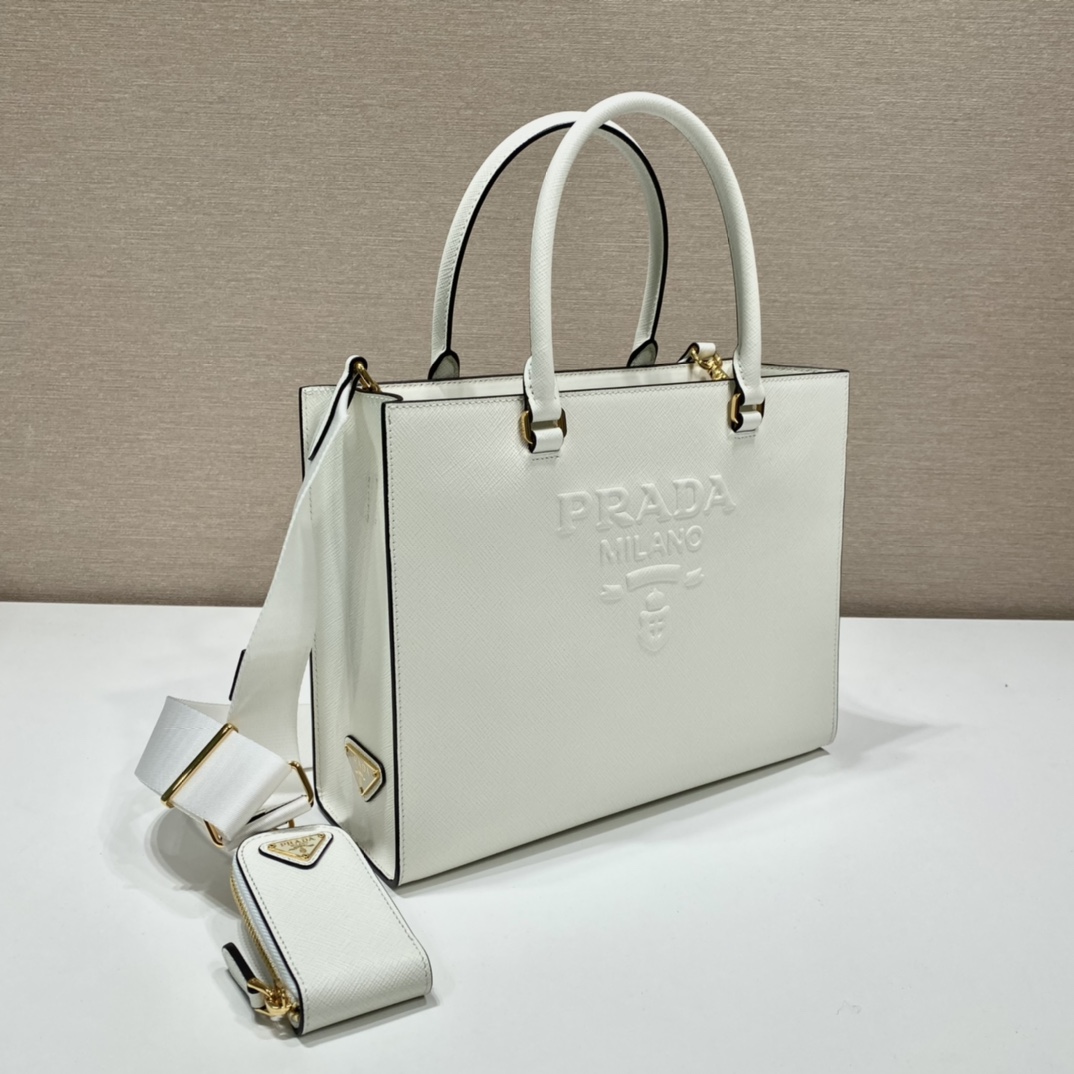 Pra*a medium saffiano leather handbag