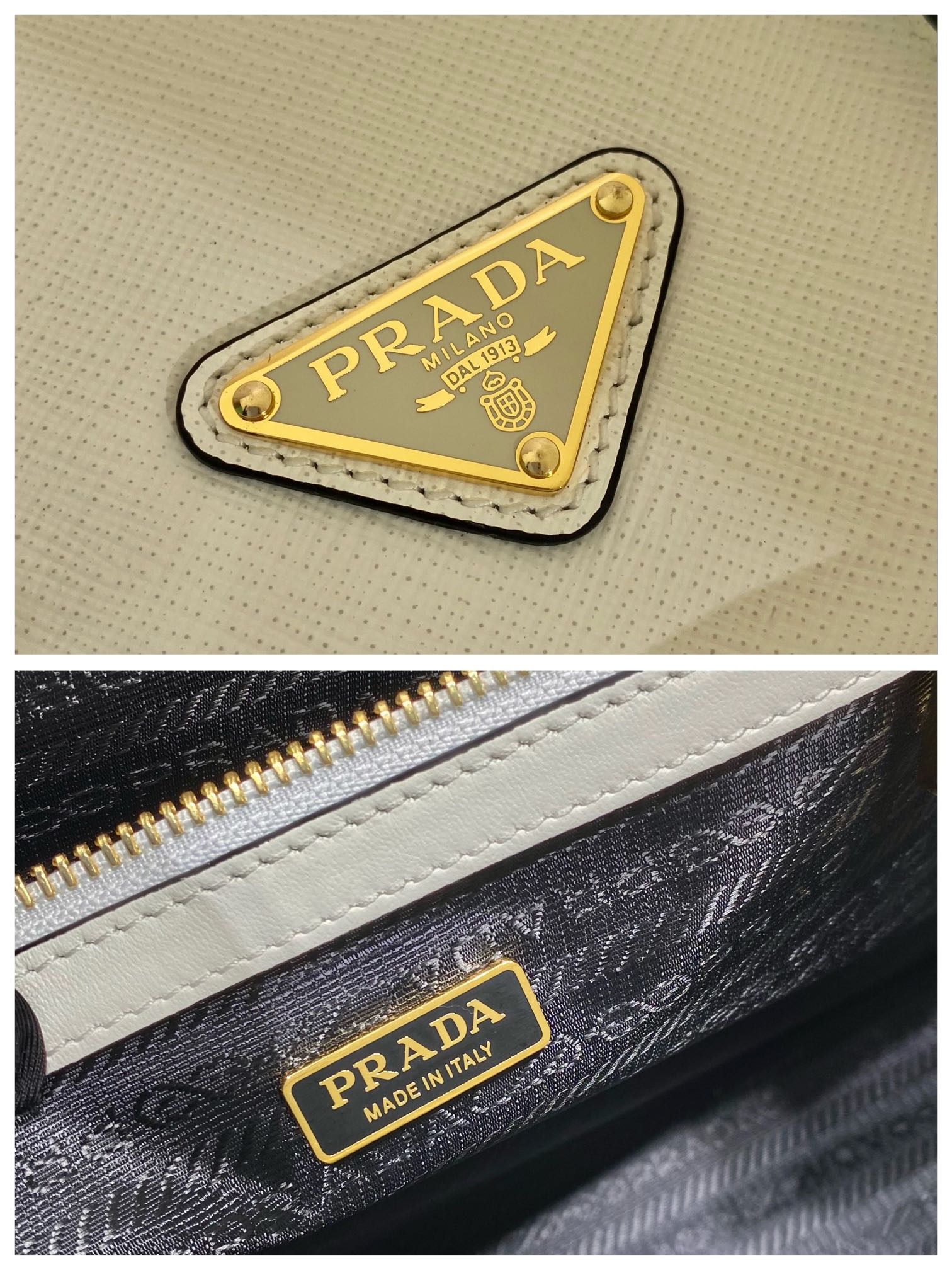Pra*a medium saffiano leather handbag