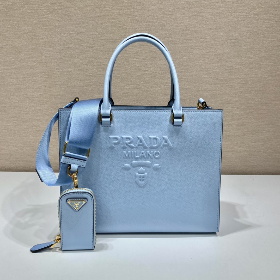 Pra*a medium saffiano leather handbag