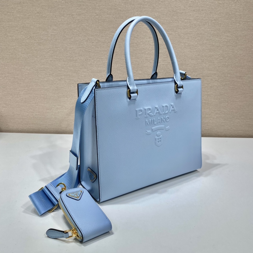 Pra*a medium saffiano leather handbag