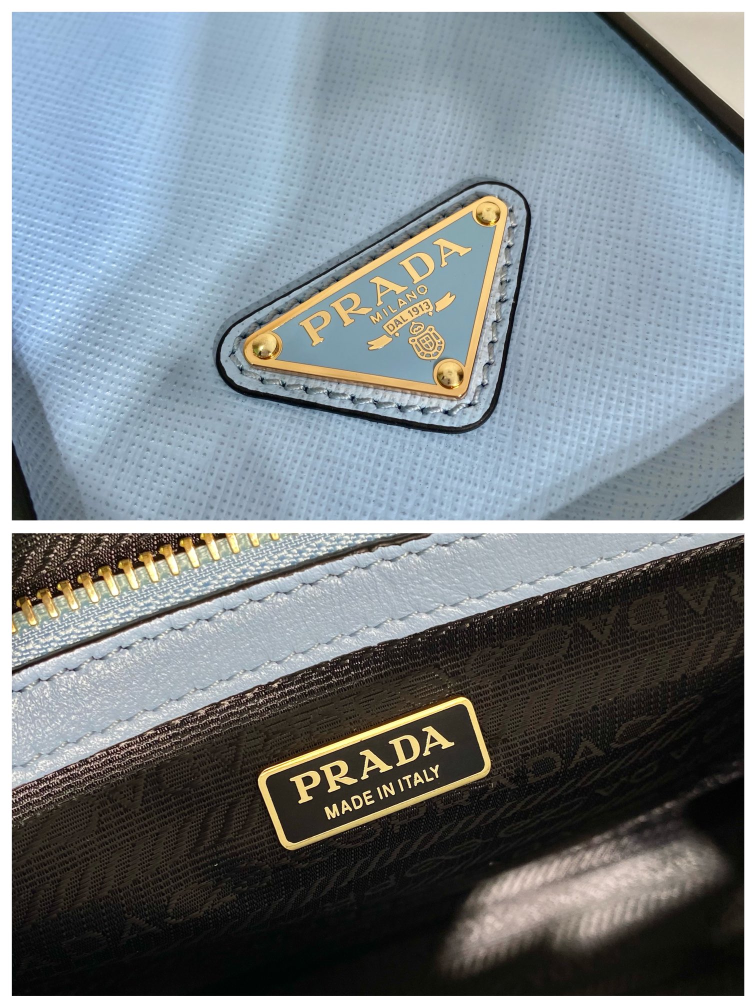 Pra*a medium saffiano leather handbag