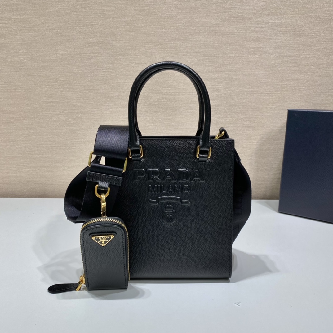 Pra*a small saffiano leather handbag