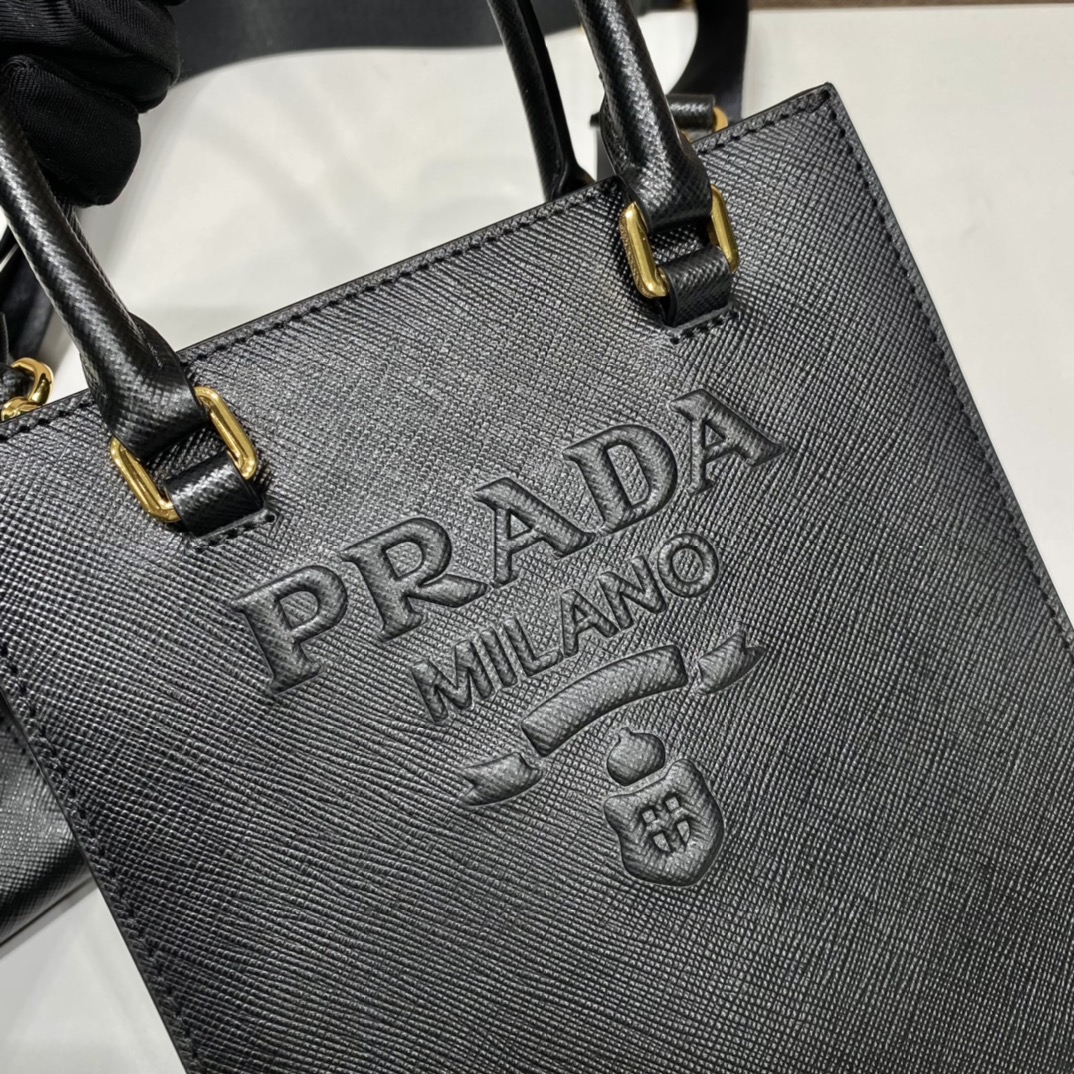 Pra*a small saffiano leather handbag
