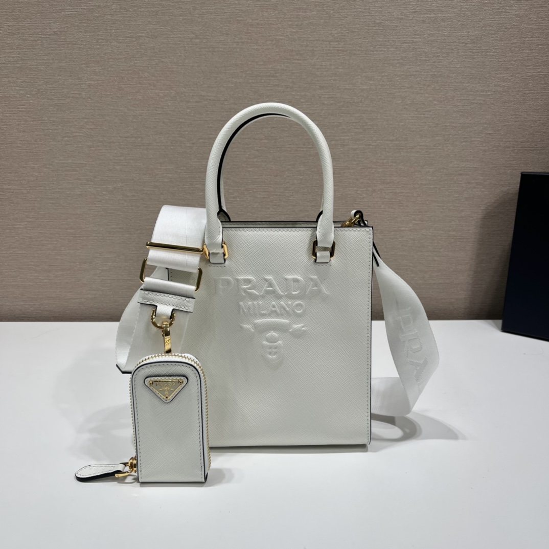 Pra*a small saffiano leather handbag
