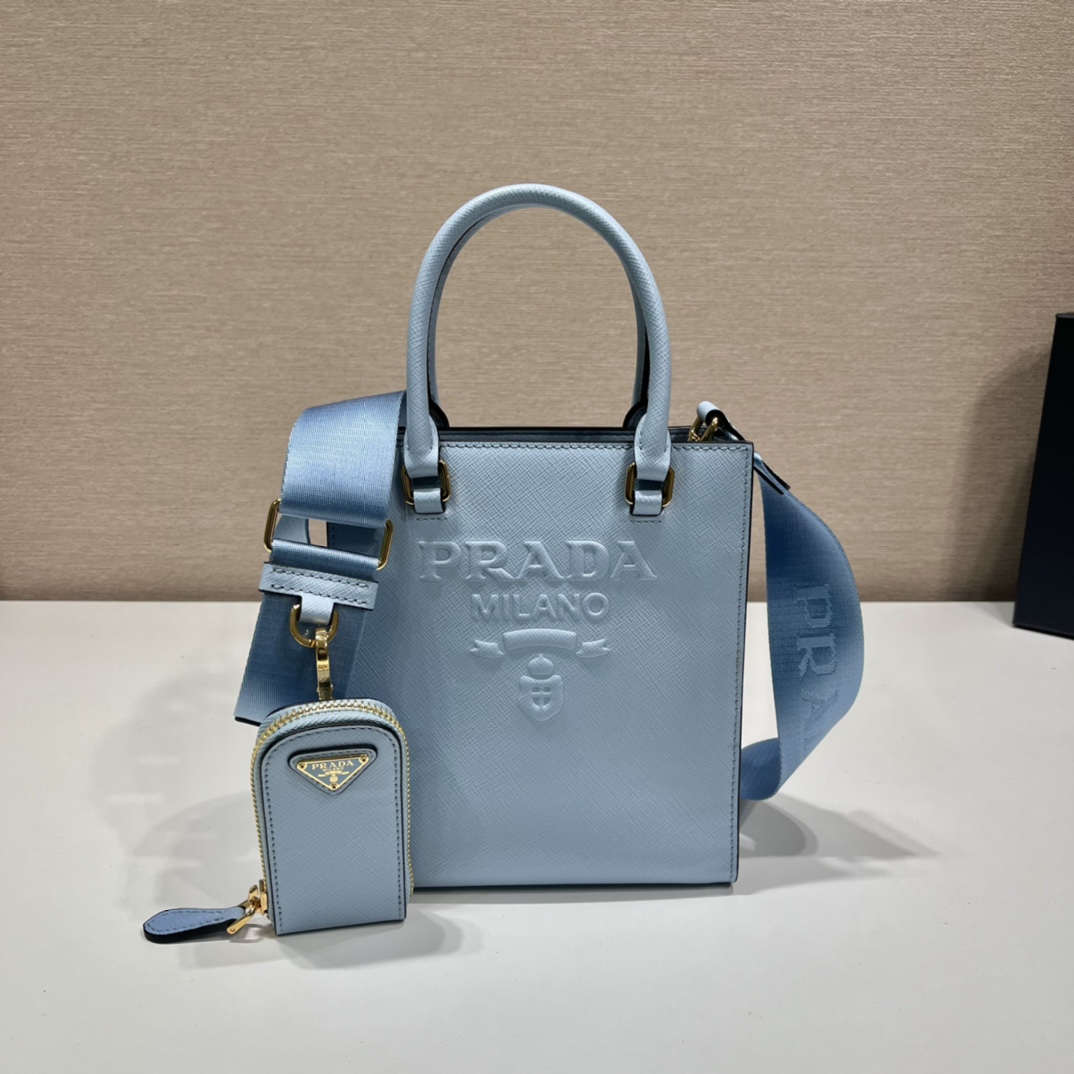 Pra*a small saffiano leather handbag
