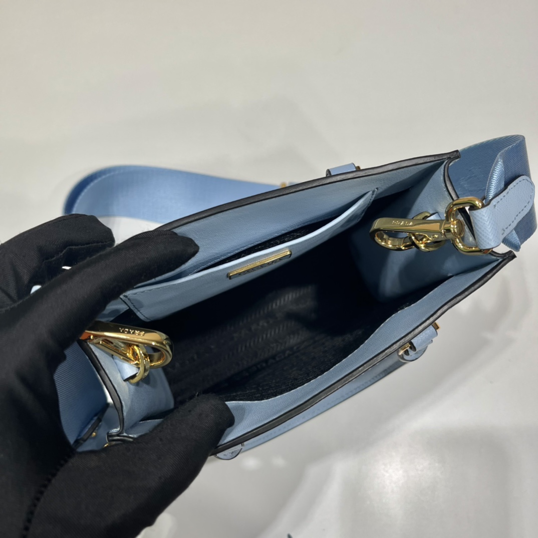 Pra*a small saffiano leather handbag