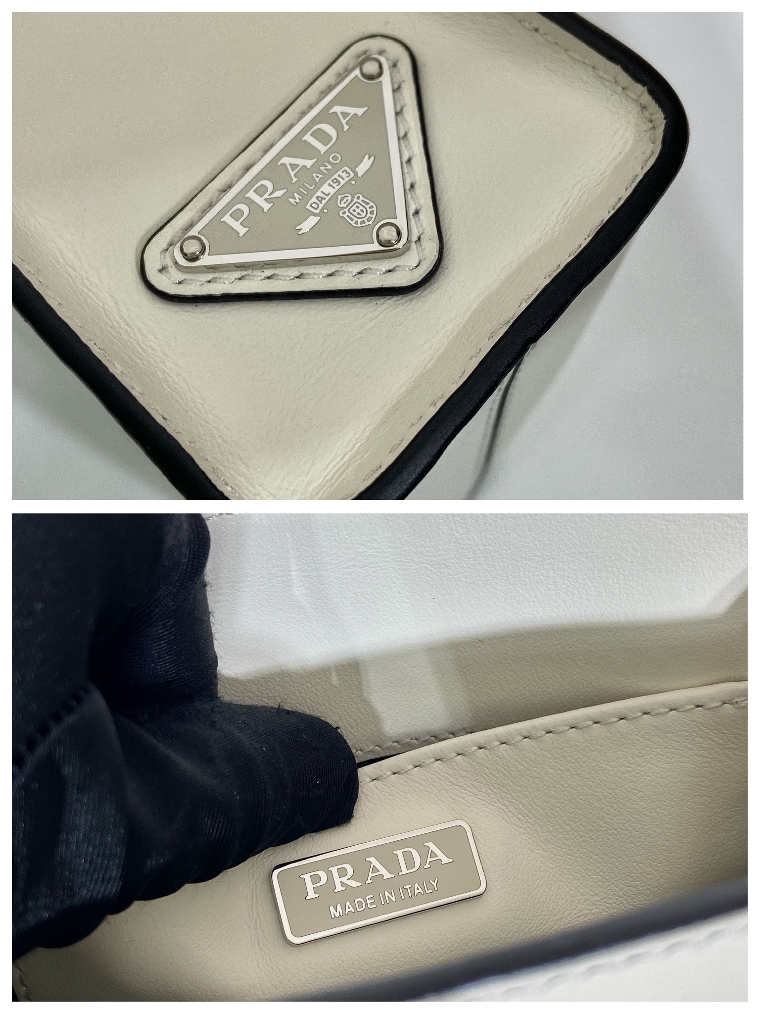 Pra*a small saffiano leather handbag