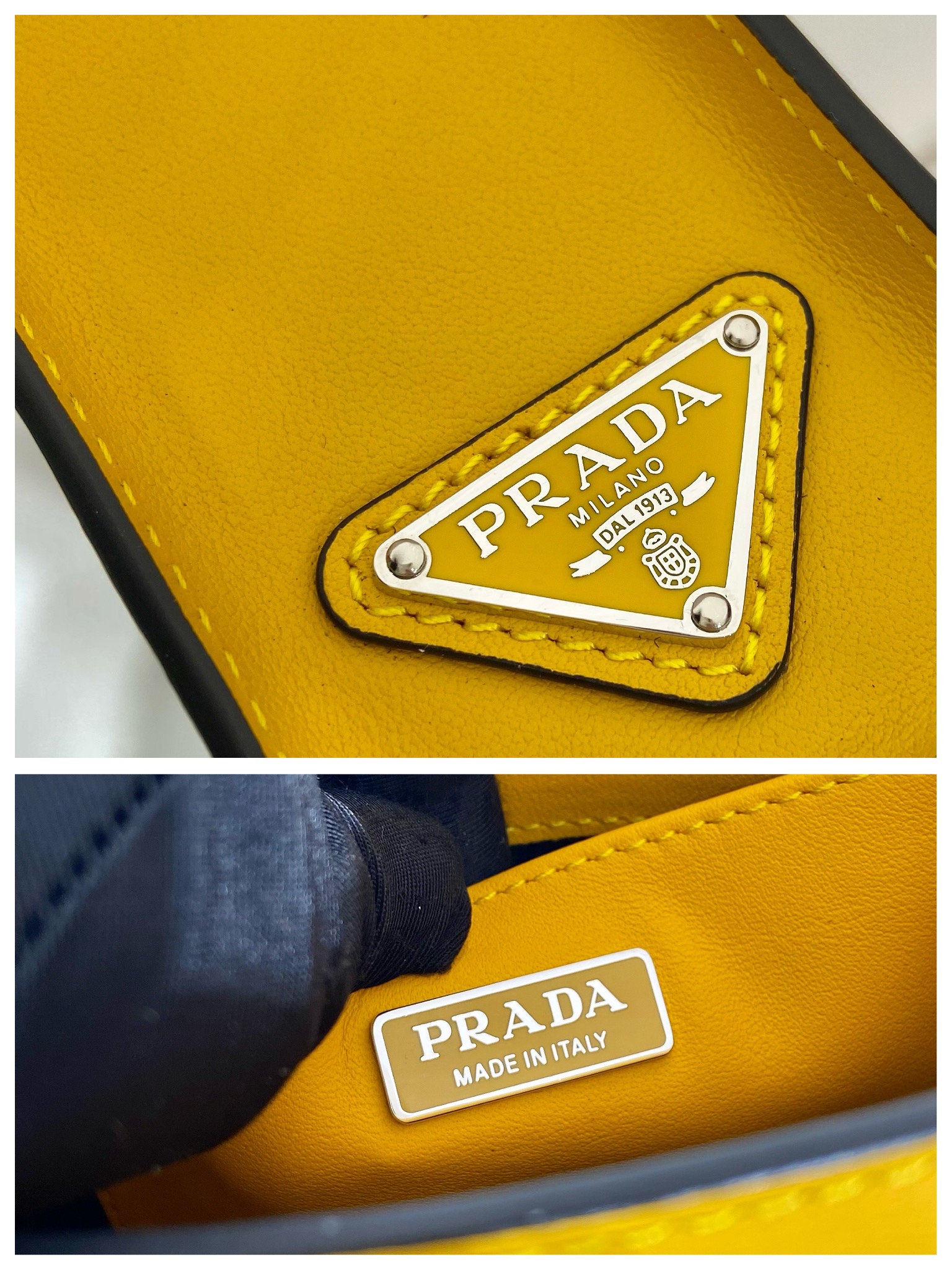 Pra*a small saffiano leather handbag