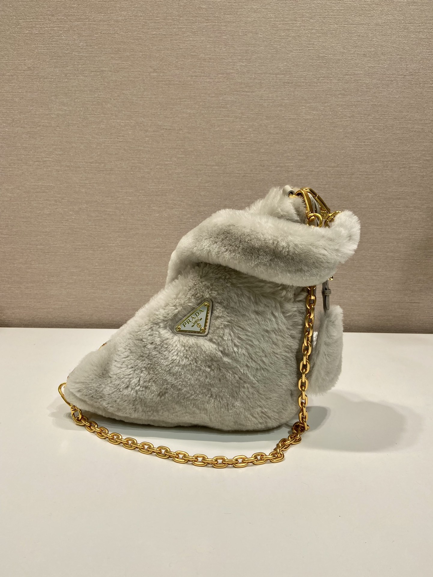 Pra*a shearling mini-bag