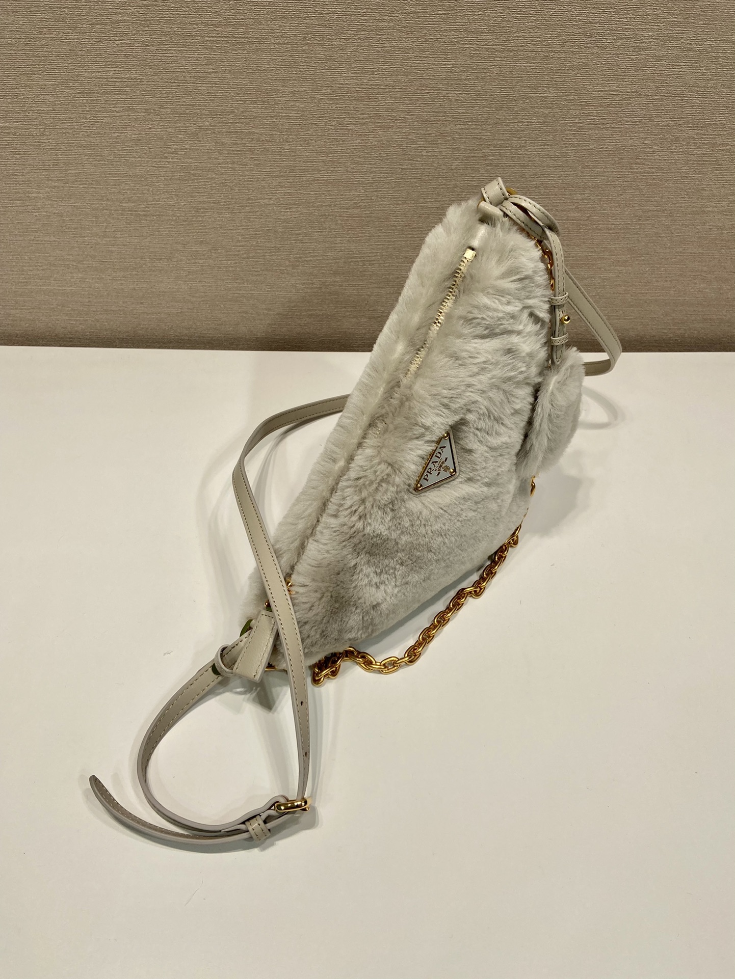 Pra*a shearling mini-bag