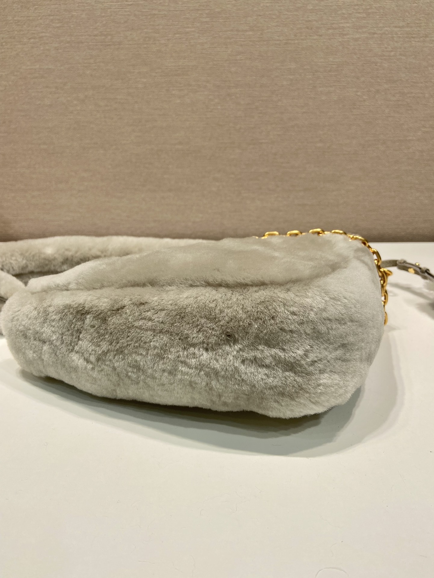 Pra*a shearling mini-bag