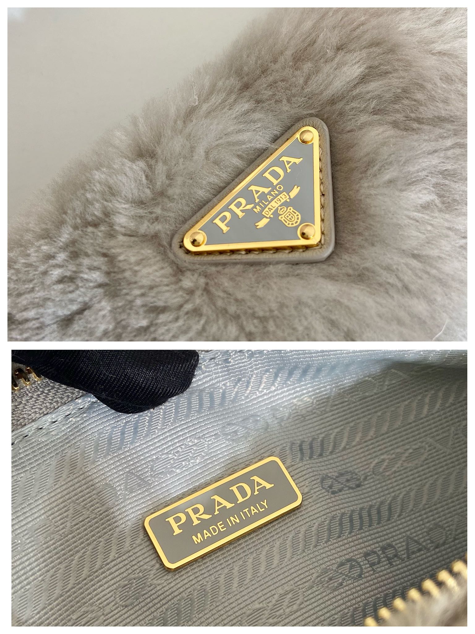 Pra*a shearling mini-bag