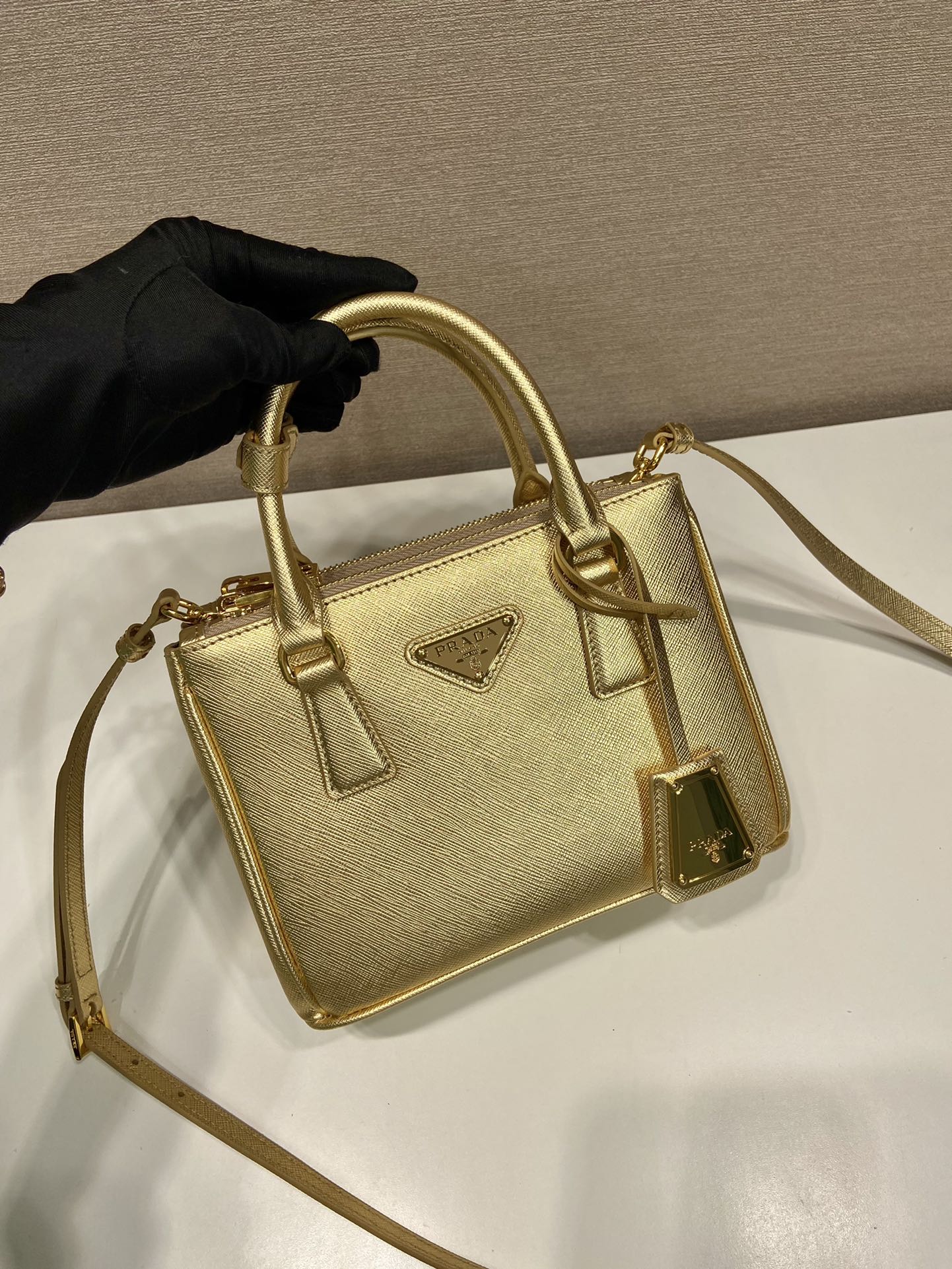 Pra*a galleria saffiano leather mini-bag
