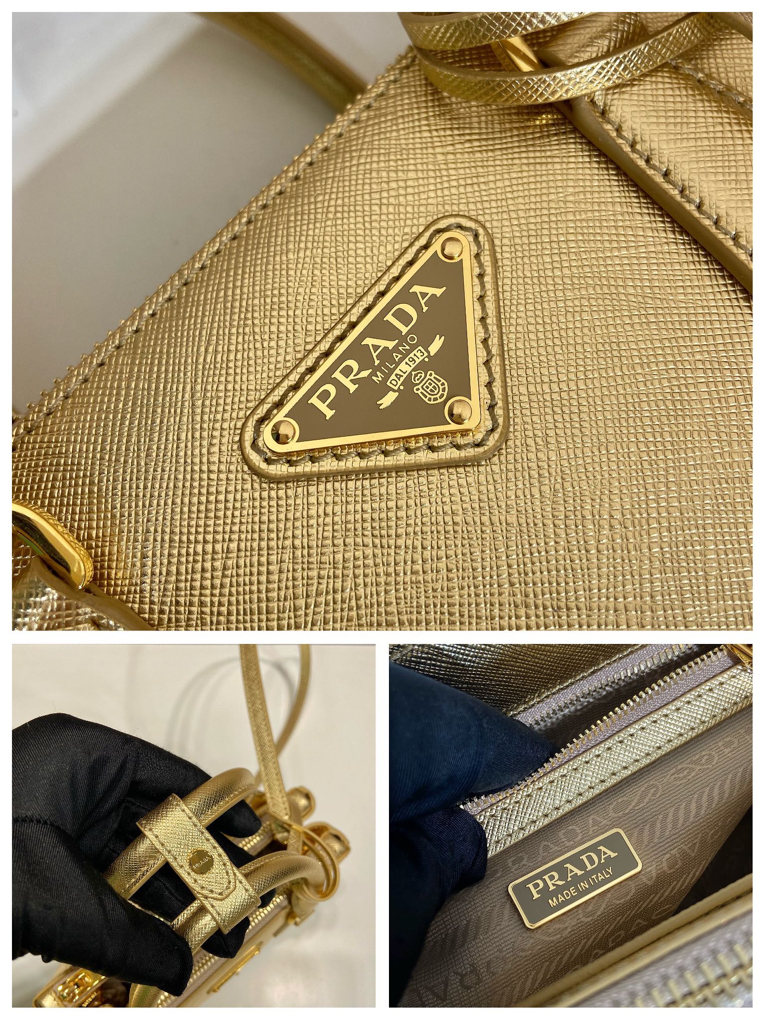 Pra*a galleria saffiano leather mini-bag
