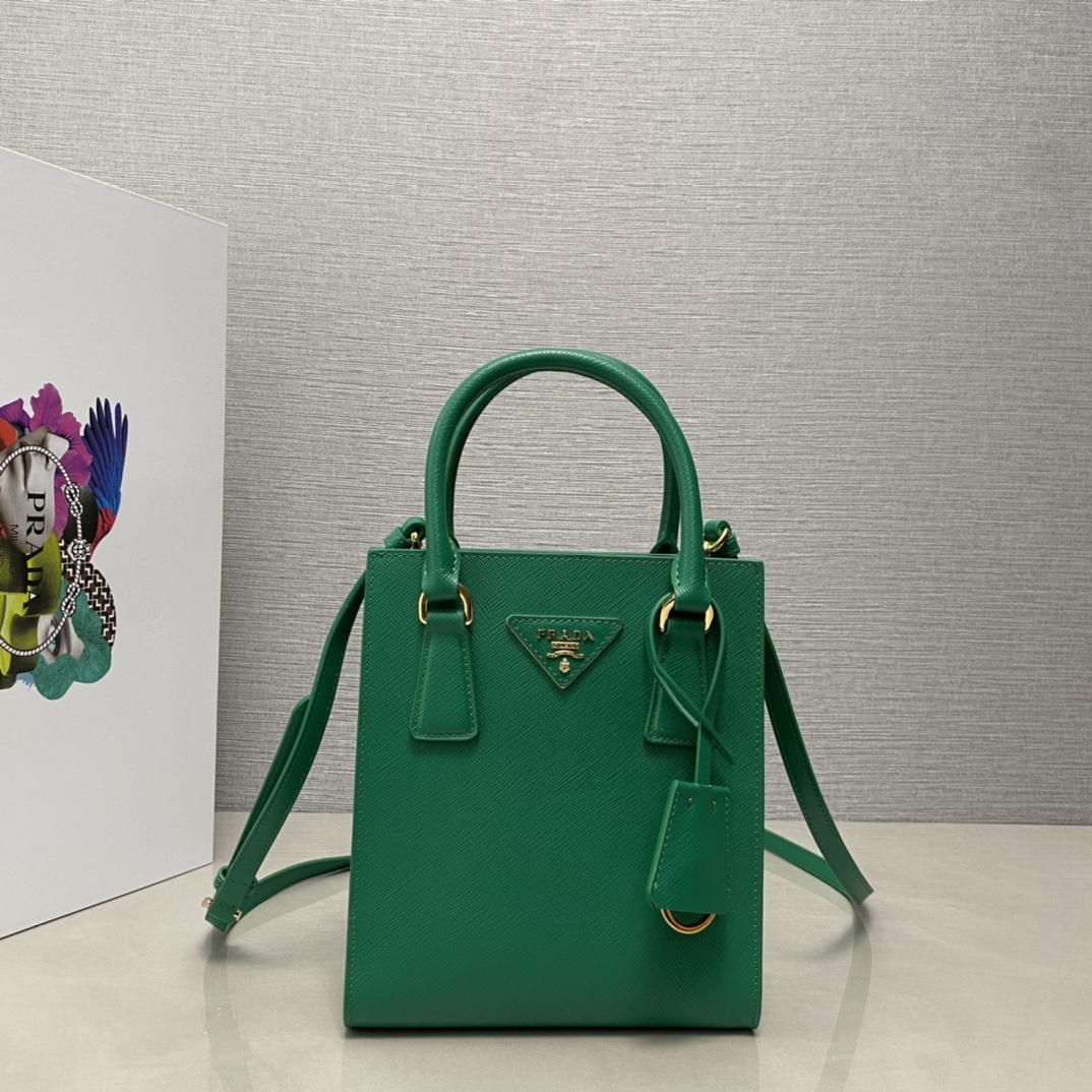 Pra*a saffiano leather handbag