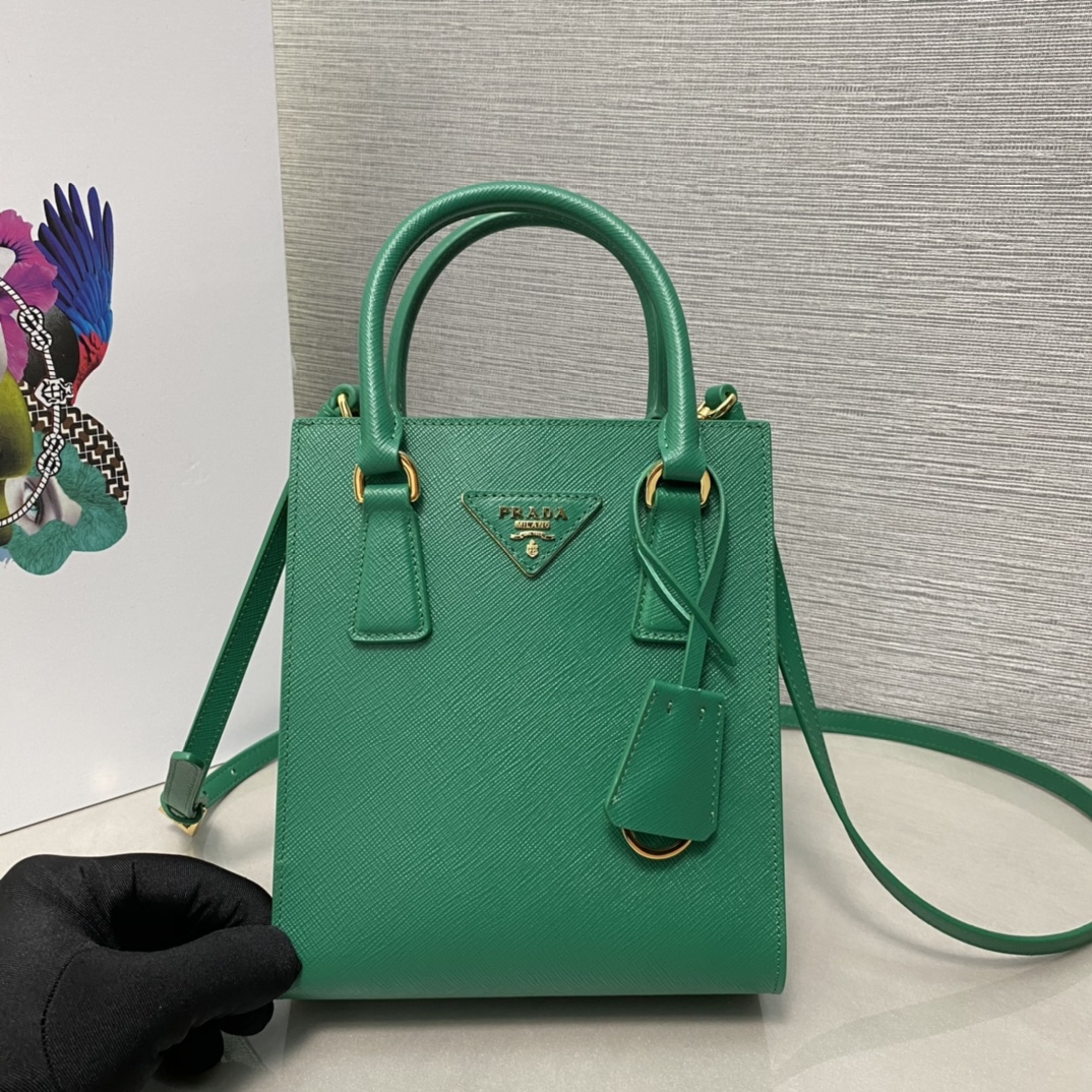 Pra*a saffiano leather handbag