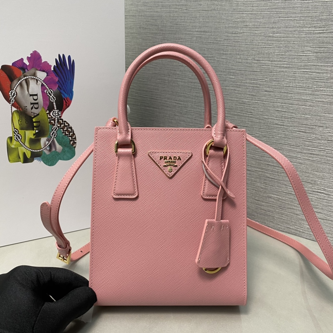 Pra*a saffiano leather handbag