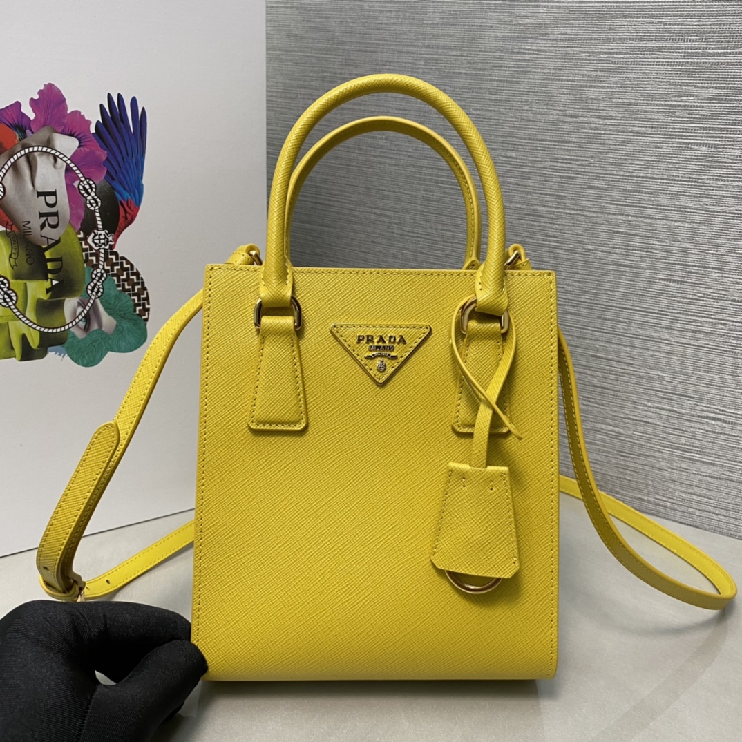 Pra*a saffiano leather handbag