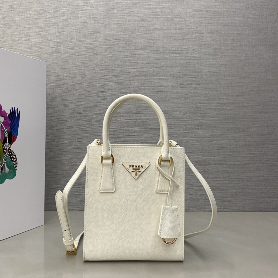 Pra*a saffiano leather handbag