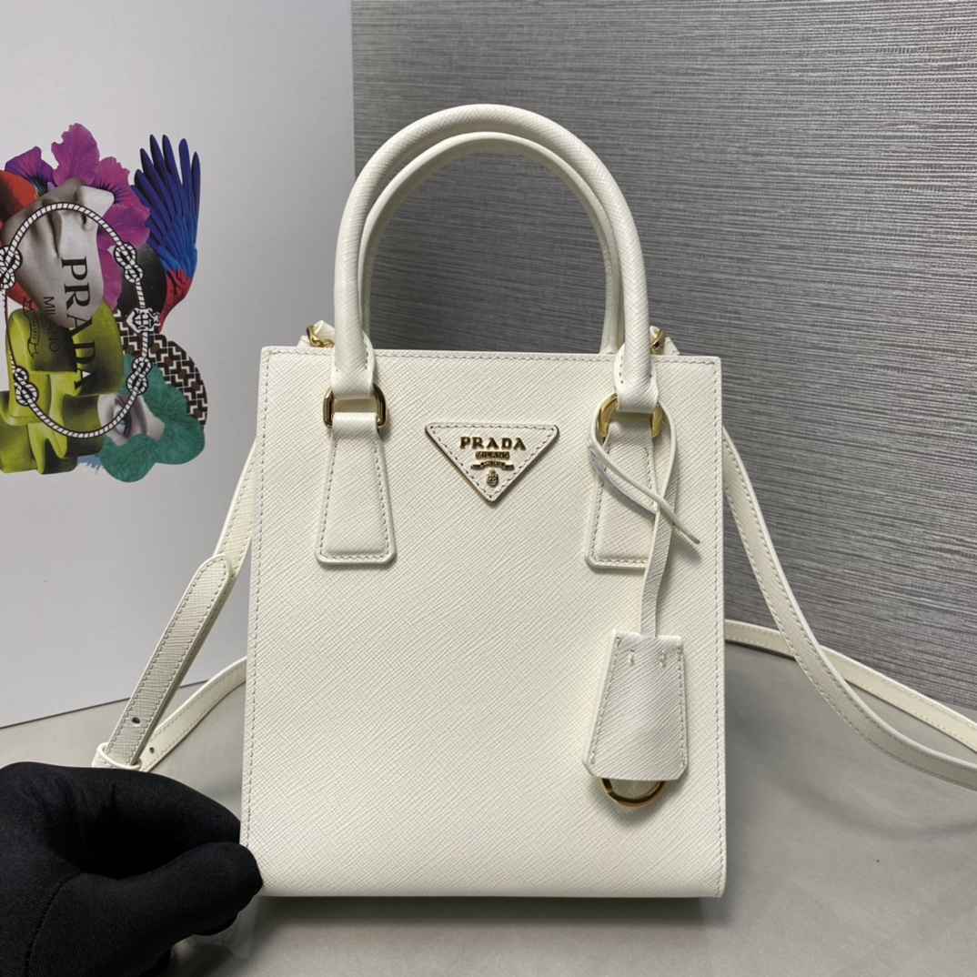 Pra*a saffiano leather handbag
