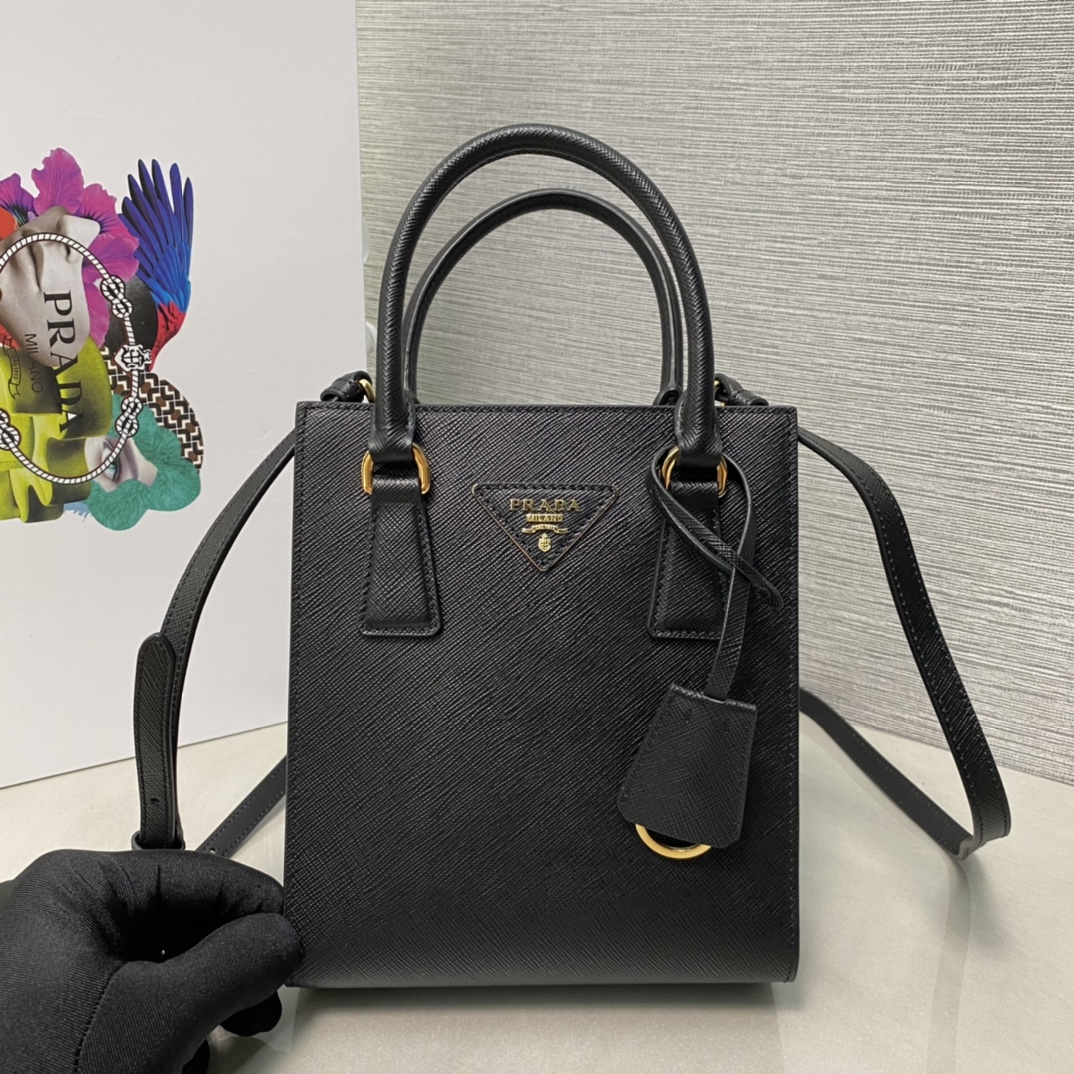 Pra*a saffiano leather handbag