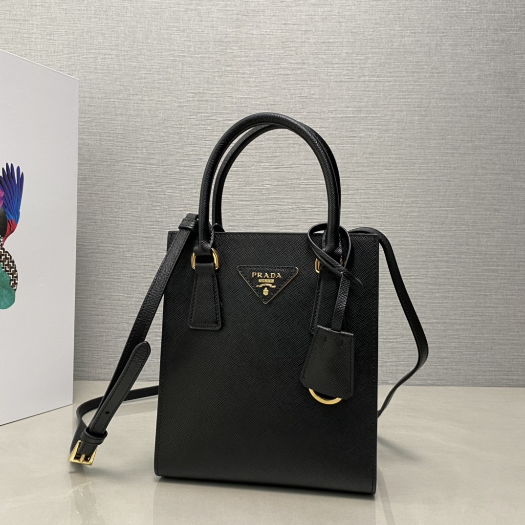 Pra*a saffiano leather handbag