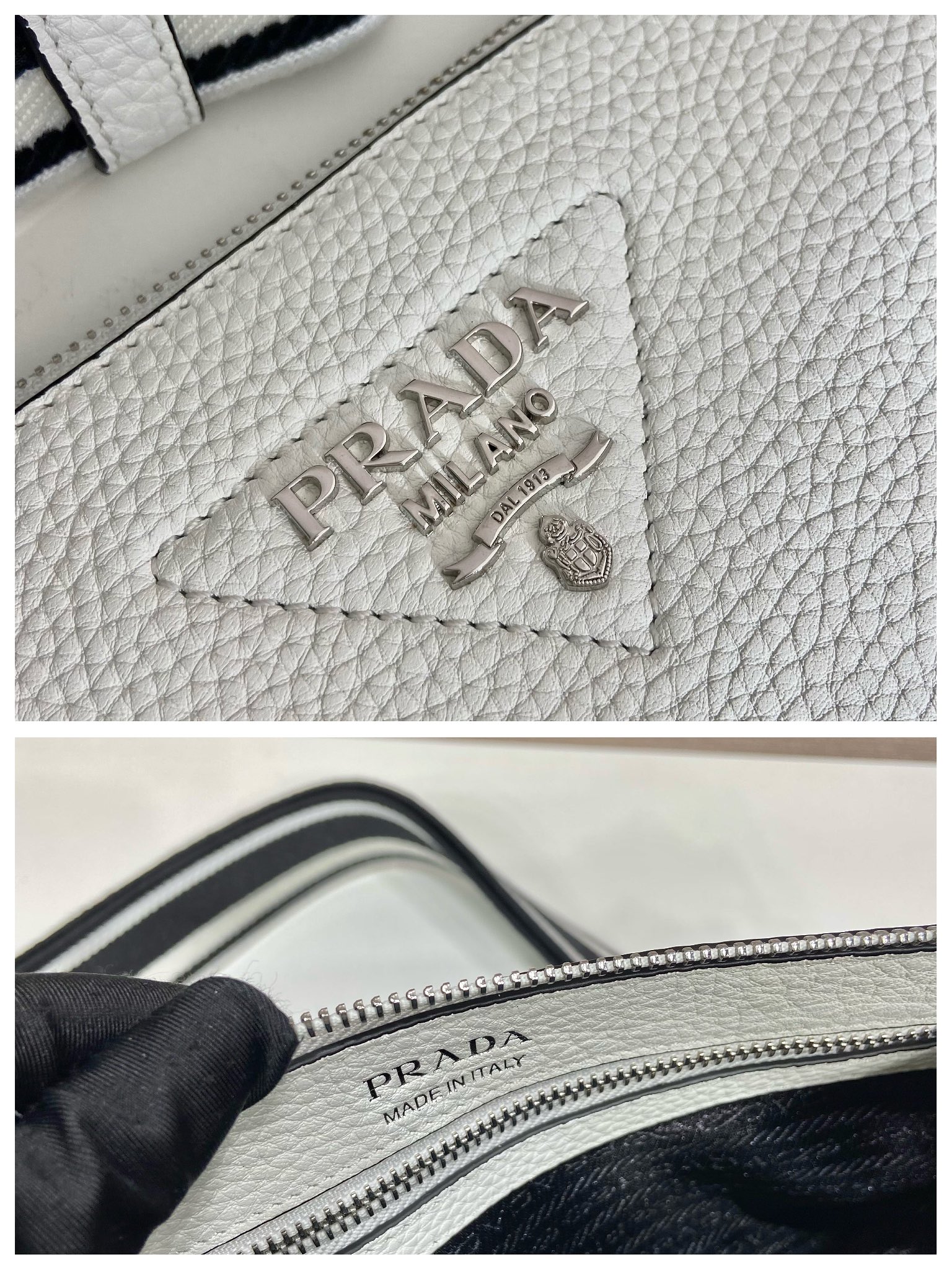 Pra*a leather shoulder bag