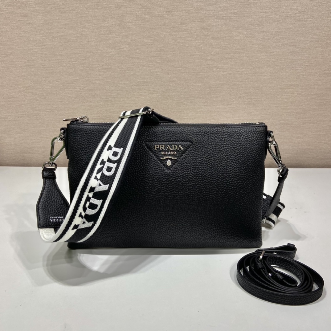 Pra*a leather shoulder bag