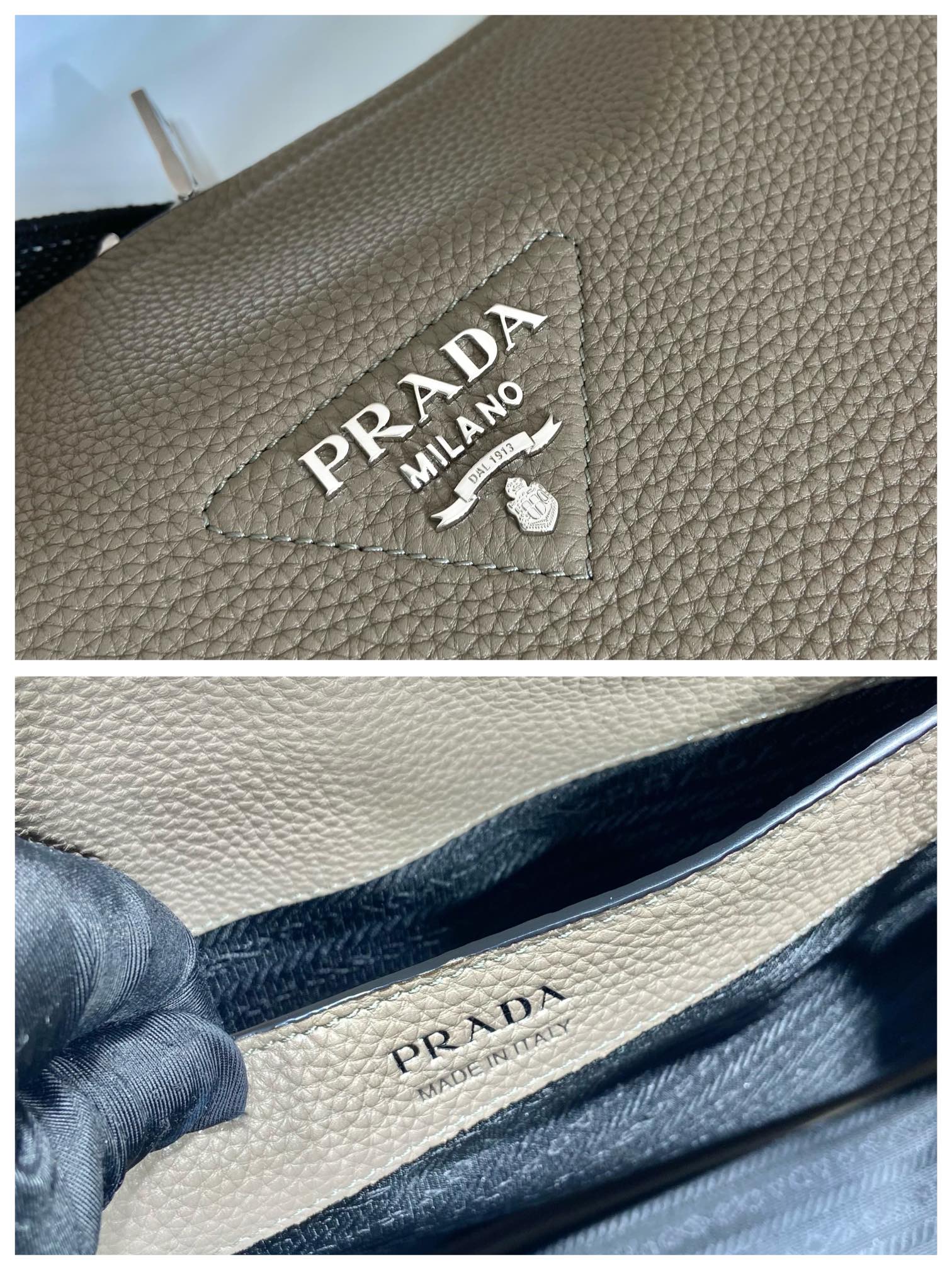 Pra*a large leather handbag