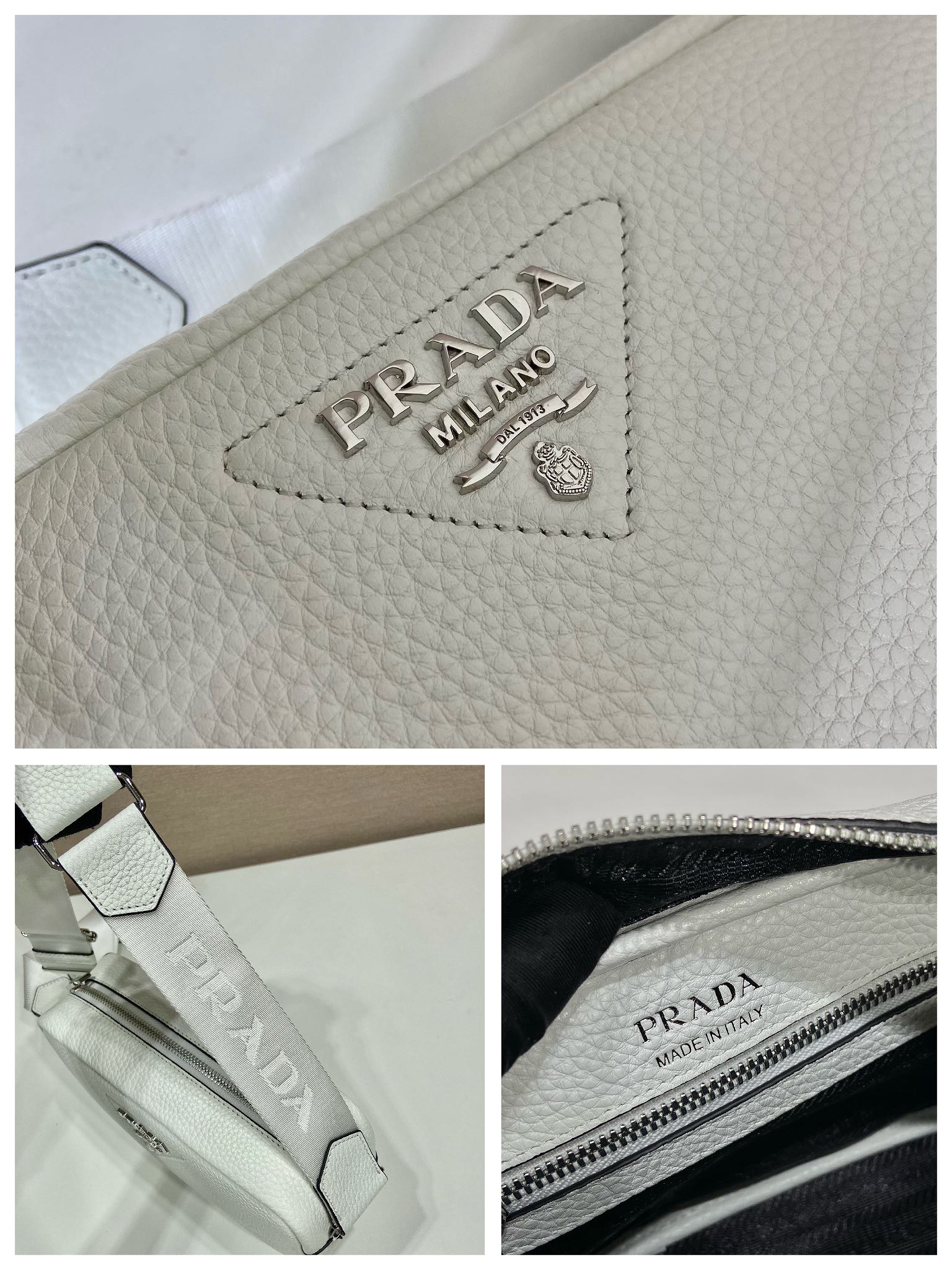 Pra*a leather shoulder bag