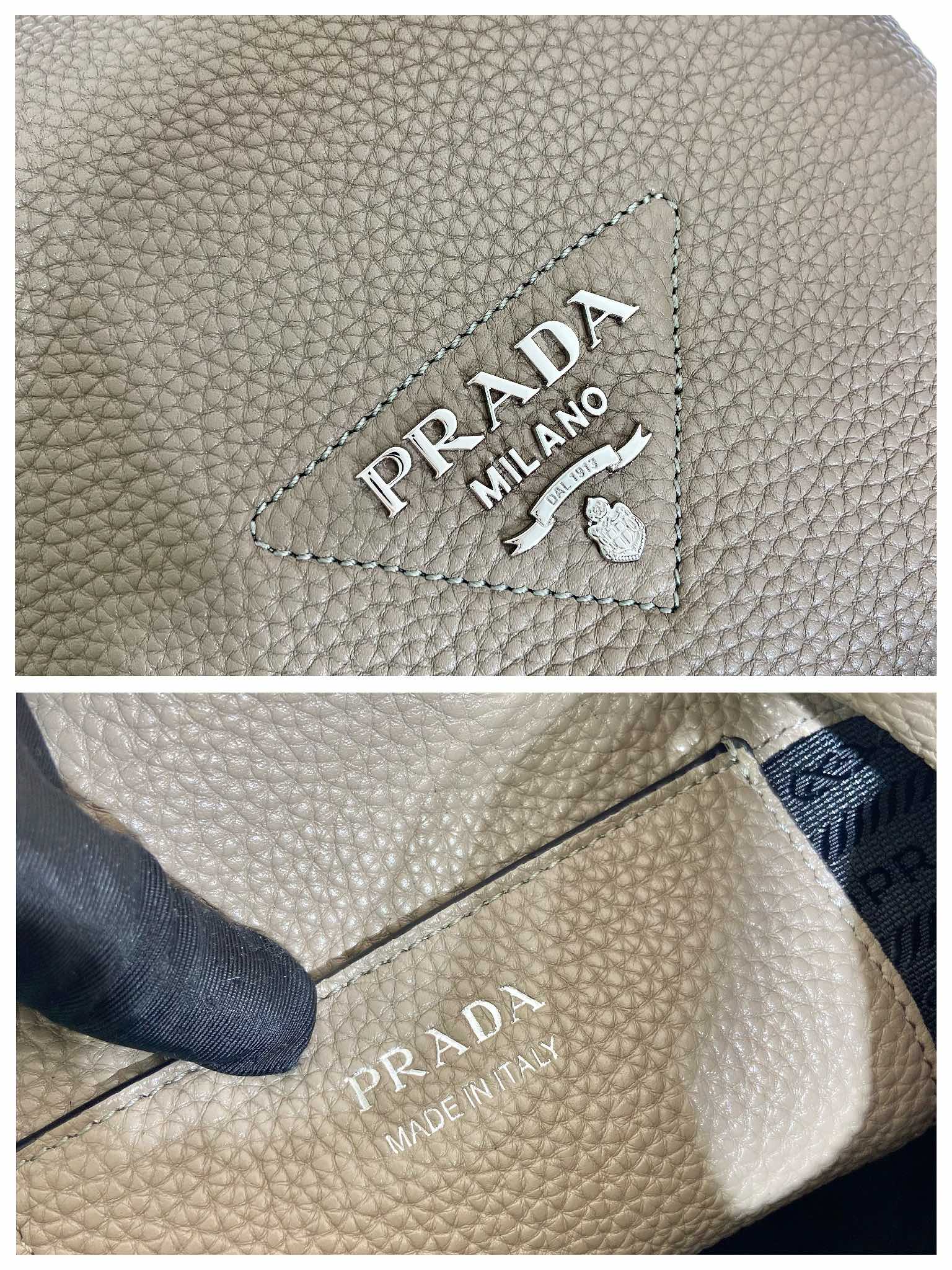 Pra*a leather bucket bag