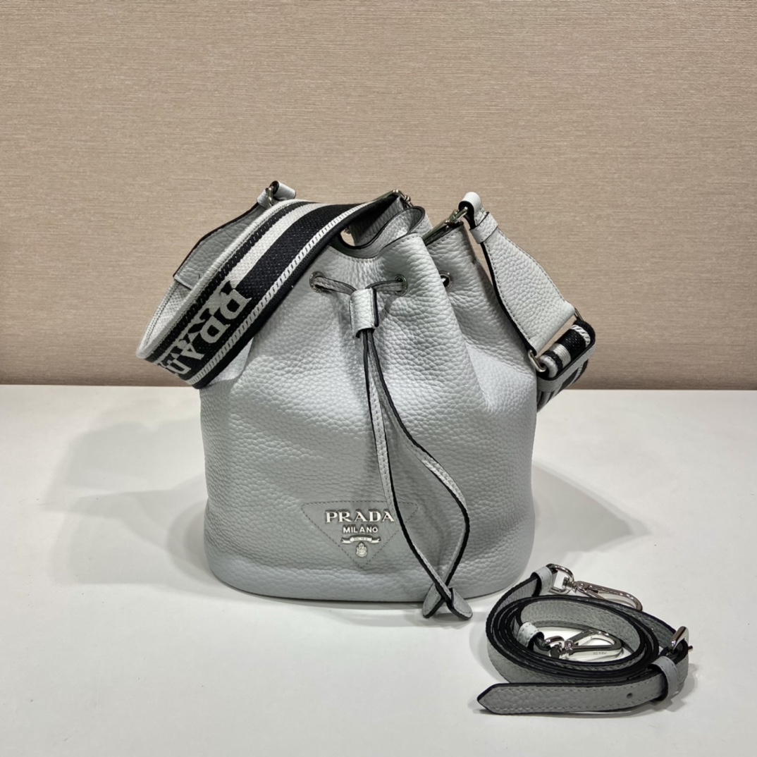 Pra*a leather bucket bag
