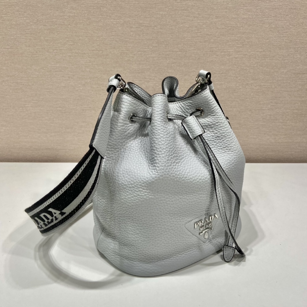 Pra*a leather bucket bag
