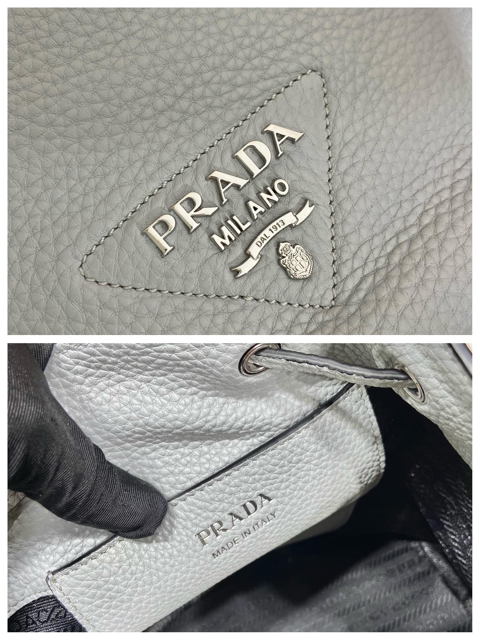 Pra*a leather bucket bag