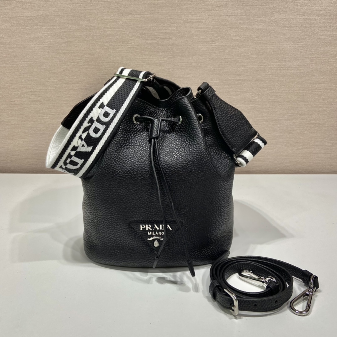 Pra*a leather bucket bag