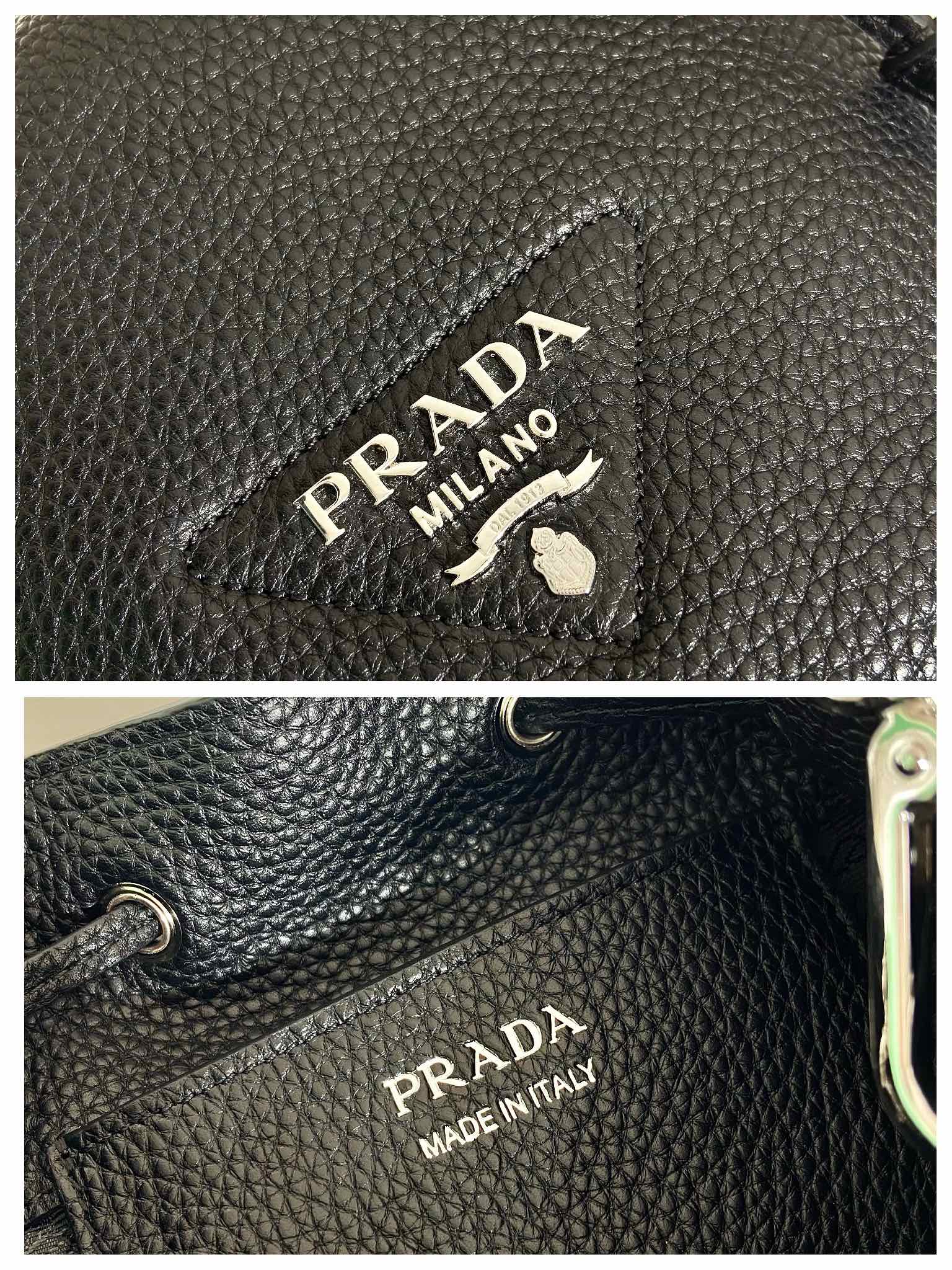 Pra*a leather bucket bag