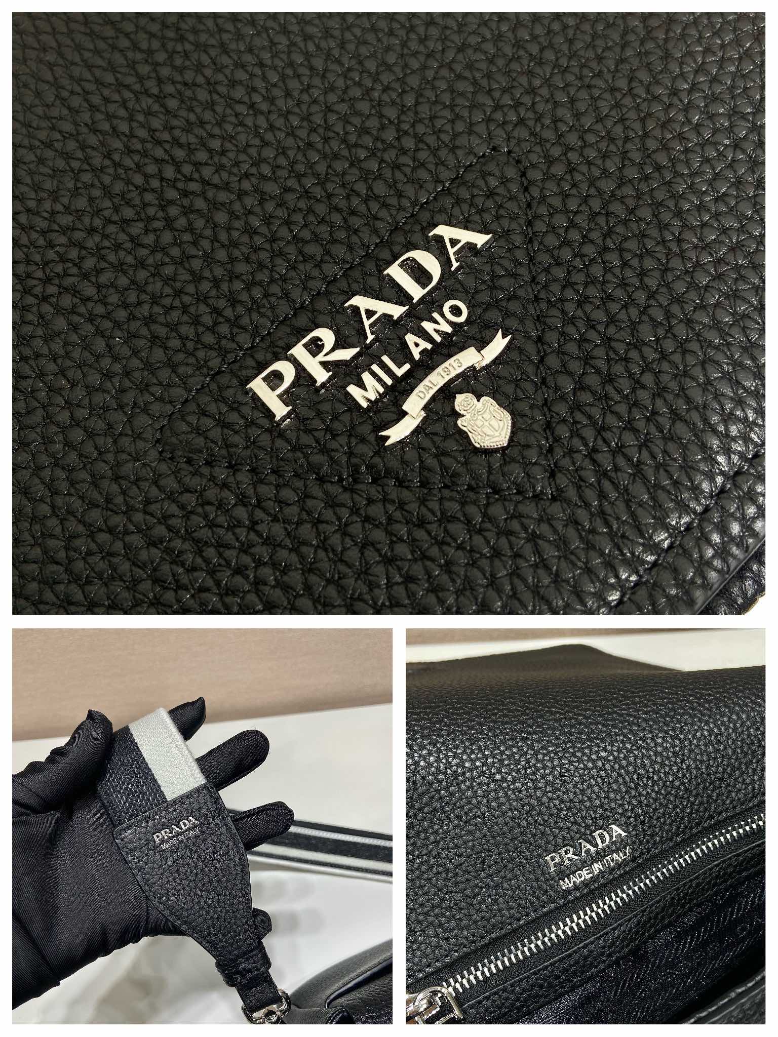Pra*a leather shoulder bag