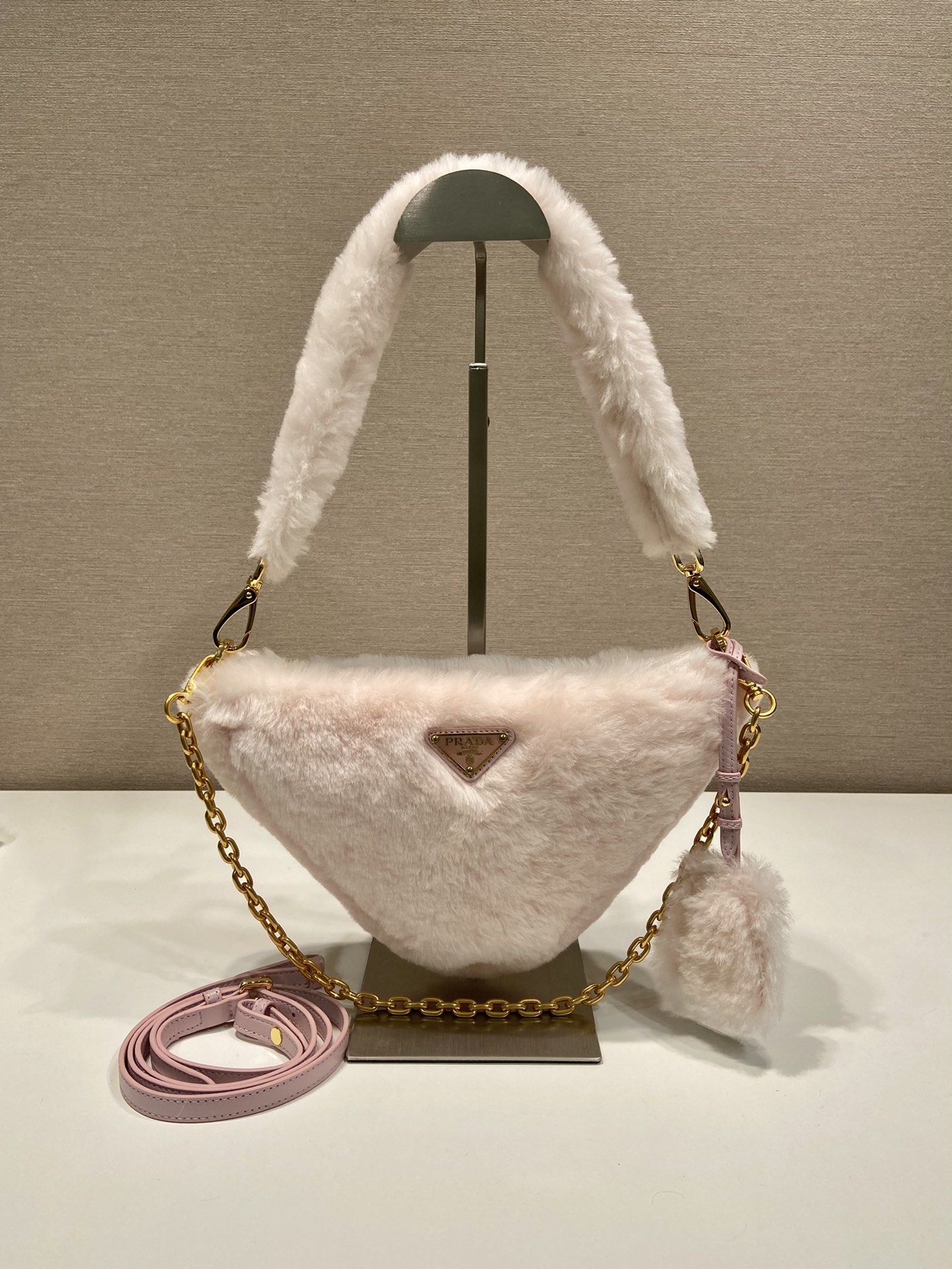 Pra*a shearling mini-bag