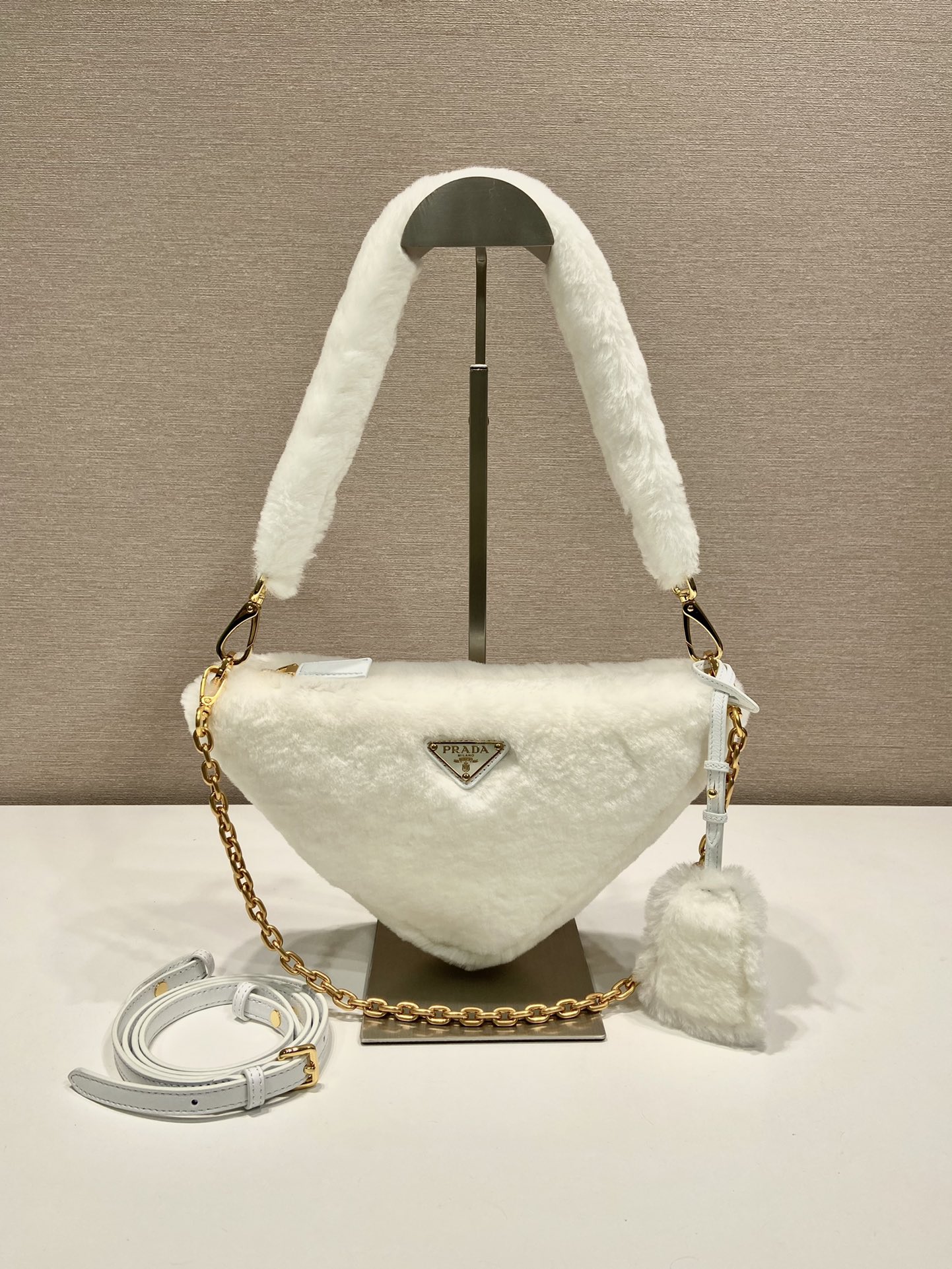 Pra*a shearling mini-bag