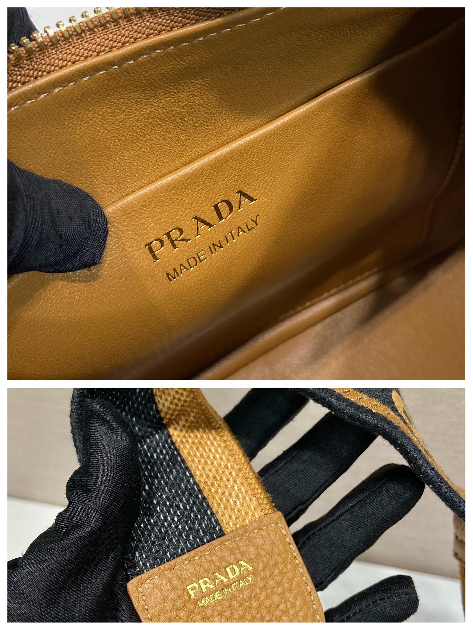 Pra*a leather shoulder bag