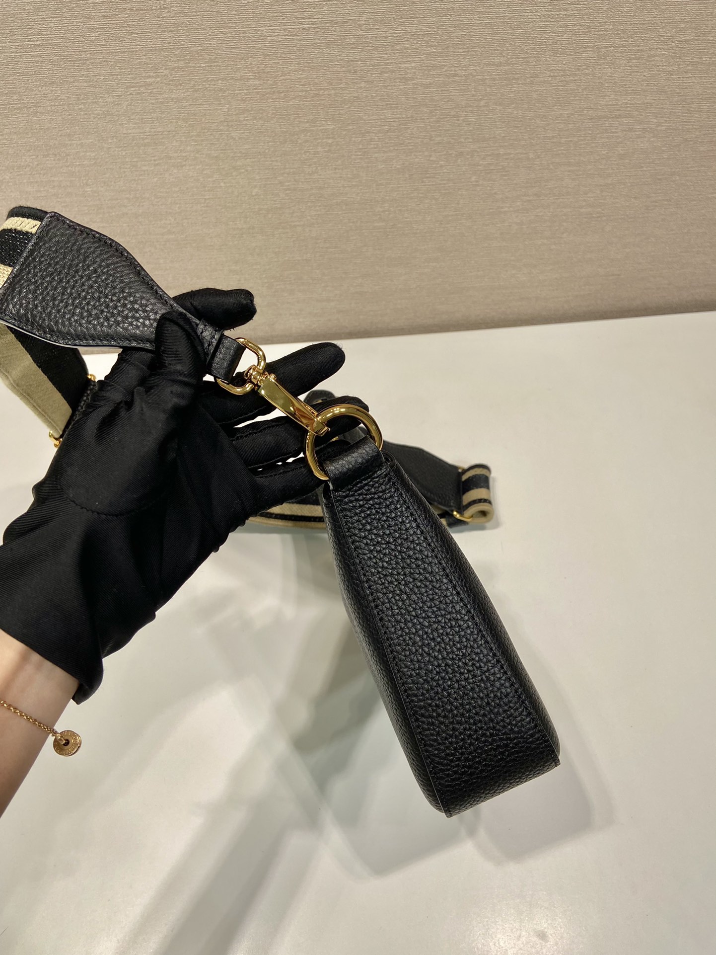 Pra*a leather shoulder bag