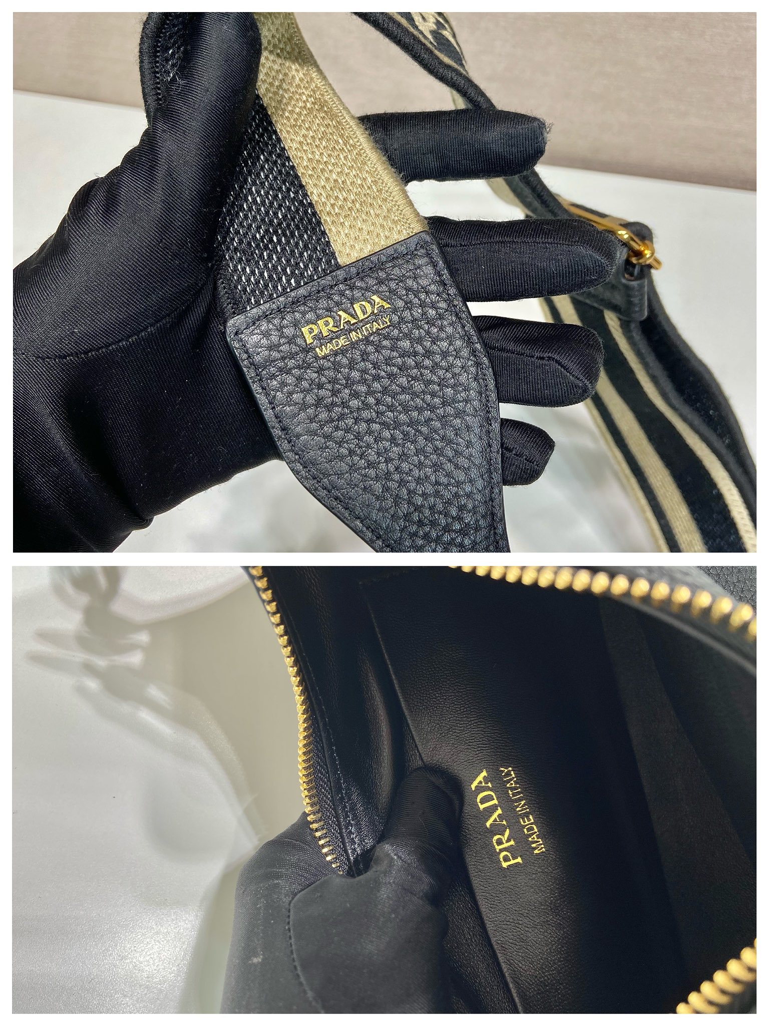 Pra*a leather shoulder bag
